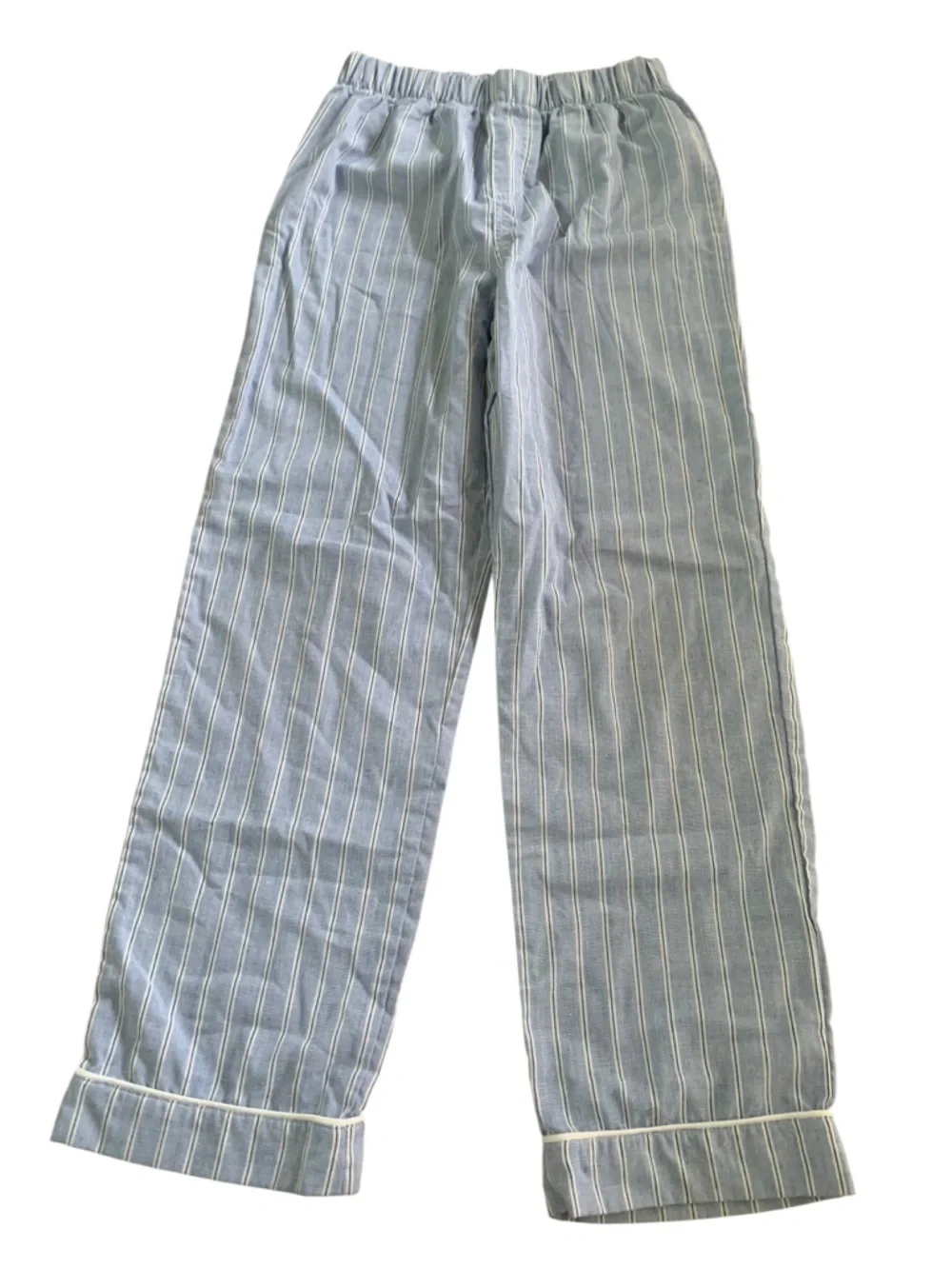 GAP Lightweight Light Blue Striped Short-Sleeve Button-Up Pajama Set- UNISEX